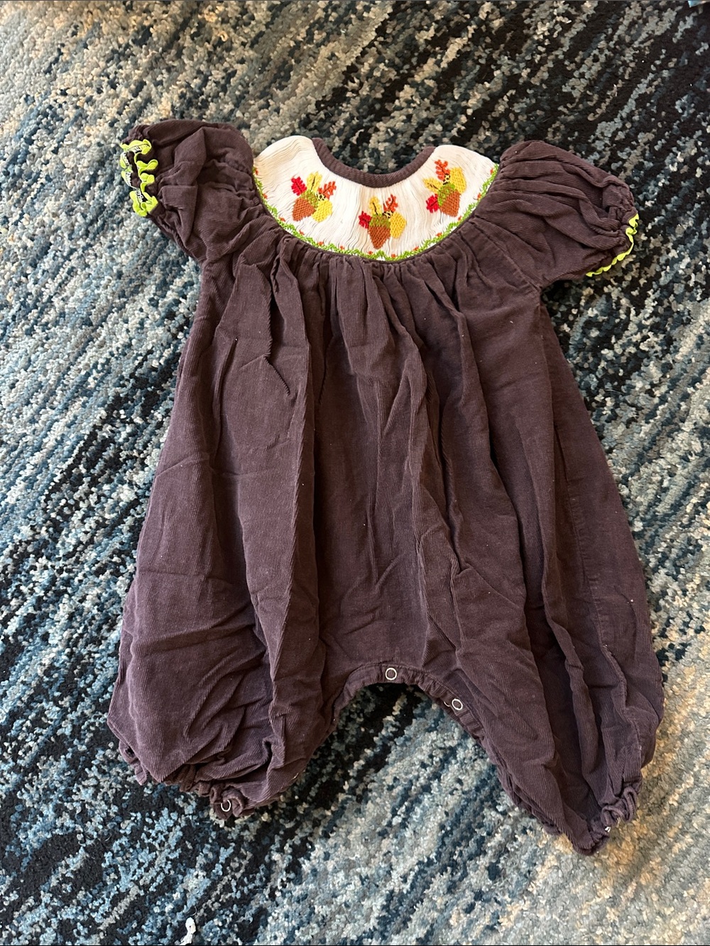 Molly Pop Smocked fall time Romper
